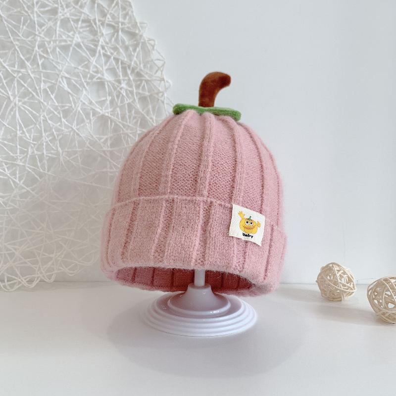 Halloween Baby Pumpkin Hat Infant Kids Pumpkin Beanie Cute Knitted Hat Newborn Beanie Baby Boy Girl 5M-3Y Thanksgiving Cap розовый