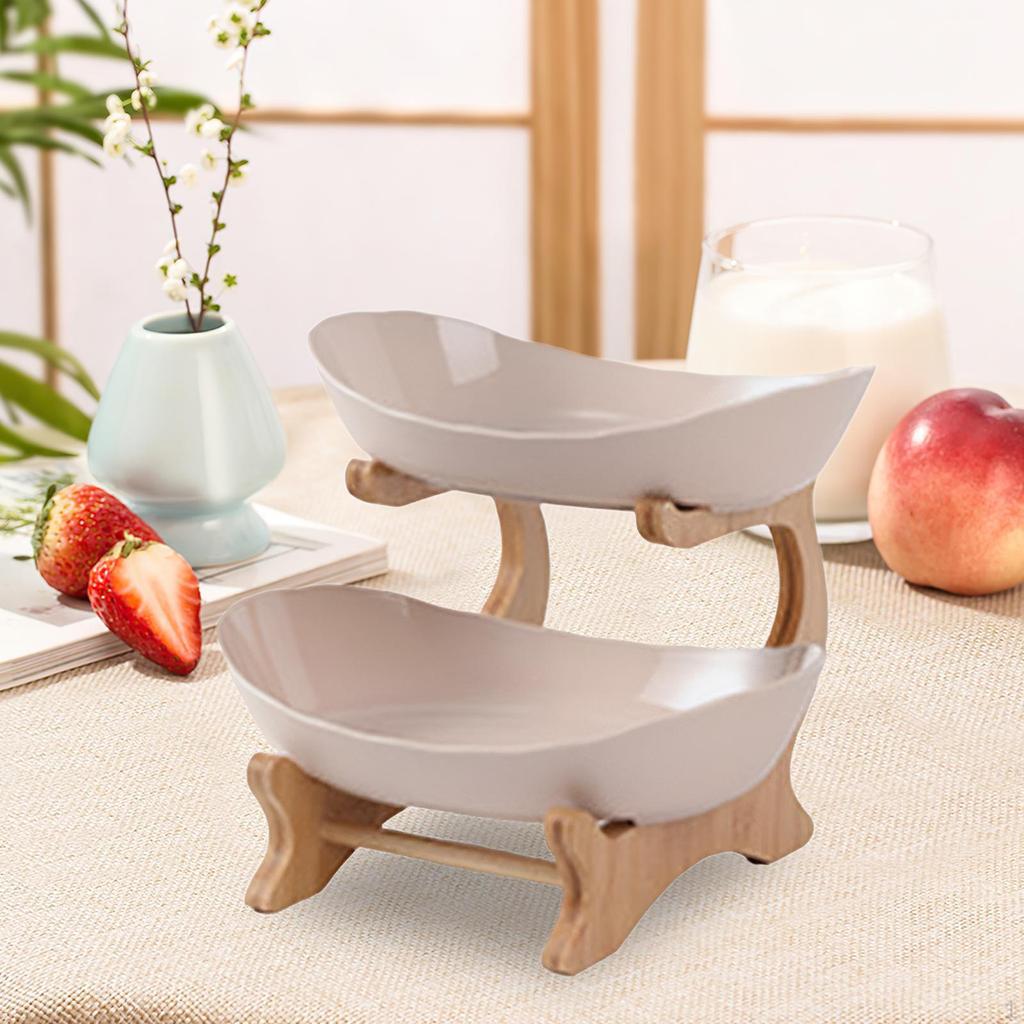 Snack Serving Tray Dried Fruit Organizer Plate with Holder Dishes Dessert for