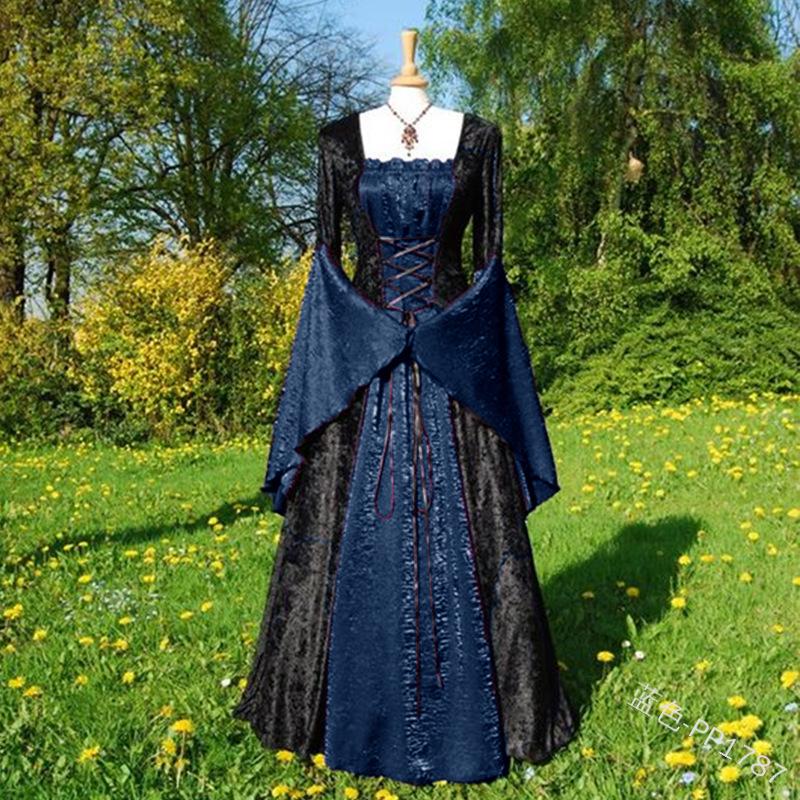Medieval European Court Style Retro Party Dress for Women - Long Dress