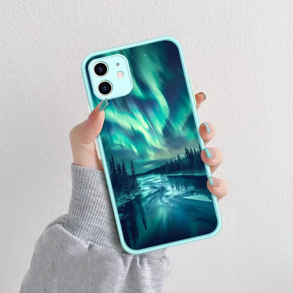Beautiful Northern Lights Phone Case For IPhone 14 11 12 13 Mini Pro Max 8 7 Plus X XR XS MAX Translucent Matte Cover