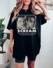 2026 Halftone Two Character Print Black T-shirt Retro Block Letter Portrait Graphic Loose Oversized Short Sleeve Vintage Tees