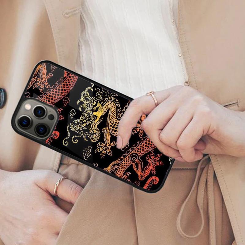 Asian japanese chinese lucky red dragon tattoo Magnetic Phone Case For iPhone 17 Air 16 14 13 12 Pro Max 15 Plus MagSafe Cover
