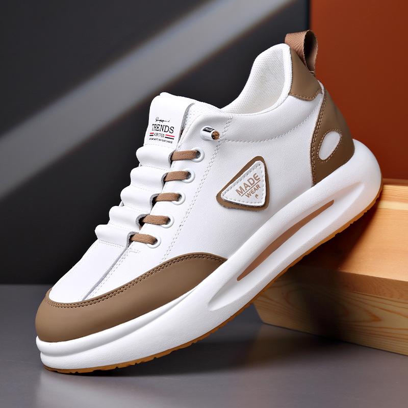 

Fashion Luxury Cow Leather Platform Sneakers for Men Designer Fashion Casual Spring Autumn Board Shoes Soft-soled Man Sports Shoes Man 37