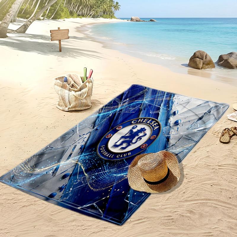Chelsea FC Printed Beach Towel Quick Dry Soft TowelPortable Large Rectangular Beach Blanket for Travel Swimming Pool