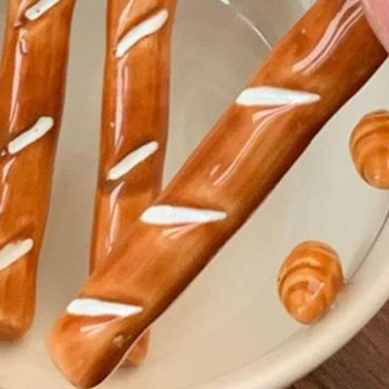 Baguette Coffee Stirrer Ceramic Mixing Stick Cute French Bread Design Heat-Resistant Coffee Spoon for Tea Beverage Stirring Kitchen Decor