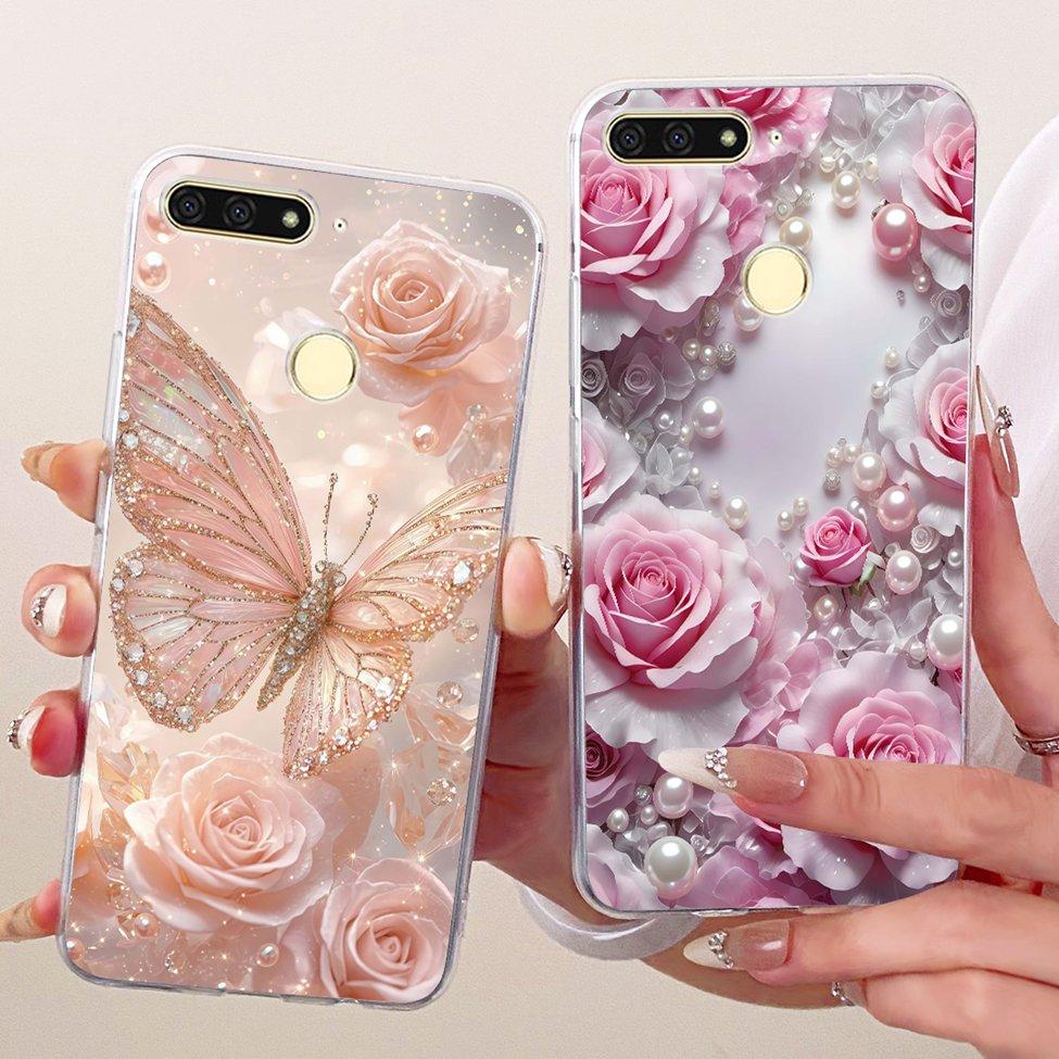 For Huawei Y6 Prime 2018 Case Transparent Cute Fashion Butterfly Funny Painted Casing For Huawei Y6Prime 2018 ATU-L31 ATU-L42