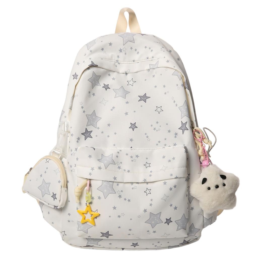 Schoolbag Schoolbag Female Junior High School High School Student Star Printing Korean Version Niche Ins Backpack Mori Students Large Capacity