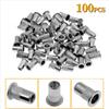 100Pcs Bagged Aluminum Flat Head Vertical Knurled Rivet Nut M3-M10 Threaded Insert Rivnut