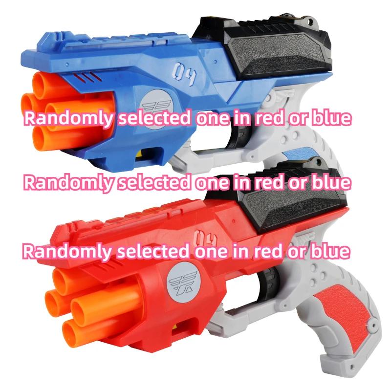 Children Manual Gun 4/6-S Soft Bullets Toy Gun Kits Long Range Dart Blaster Boys Shooting Toys Pistol Gun Kids Xmas Gifts