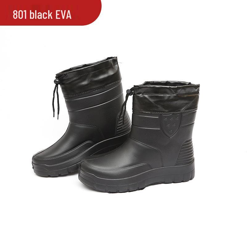 

EVA Men s Warm High-Top Cotton Boots, Thick-Soled, Non-Slip, Fleece-Lined, Mid-Calf Winter Outdoor Footwear. 39-40 Universal
