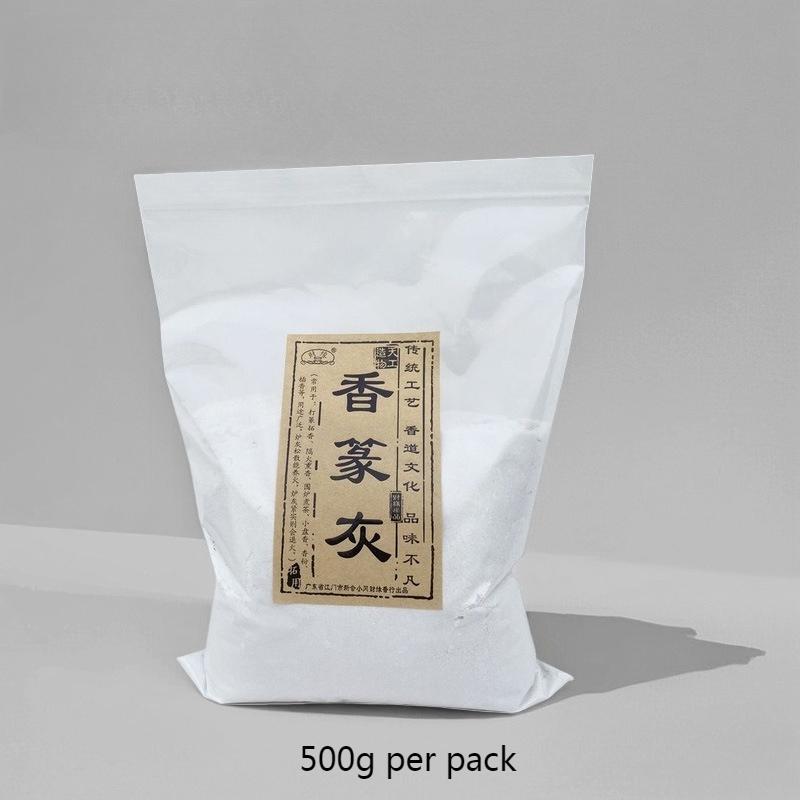500g Natural White Incense Ash/Isolation Fire Empty Fumigation Fire-proof Bottom Joss Stick Incense Seal Gray Temple Worship Incense ash
