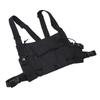 Sports Chest Bag 600D Oxford Cloth   Multi Pockets Chest Pack Front Vest Pouch for Hiphop Hiking Riding Black
