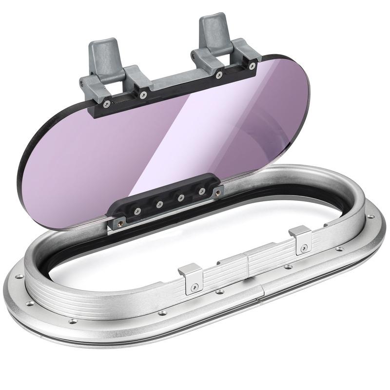 Boat rectang Porthole,Aluminum Alloy Deck Hatch Port Hole Window,Push Out Opening Portlight Window for Boat Yacht RV 197mm*397mm