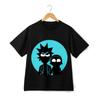 Rick Morty Silhouette Graphic T-Shirt Retro Funny Cartoon Streetwear Tee