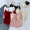 Women's Stylish Ruched Camisole Vest with Chest Pad, Inner and Outer Wear, Slim Fit and Beautiful Back Top