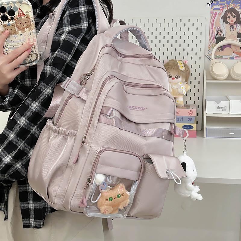 New Japanese schoolbag female ins campus students junior high school senior sense backpack large capacity tooling backpack