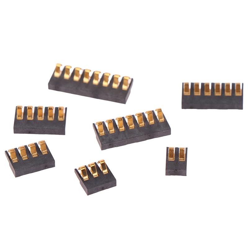 Smt Spring Battery Connector 2.0 Mm Pitch 2 3 4 5 6 7 8 Pin Male Contact Power Charge Connector Contacts Gold Plated
