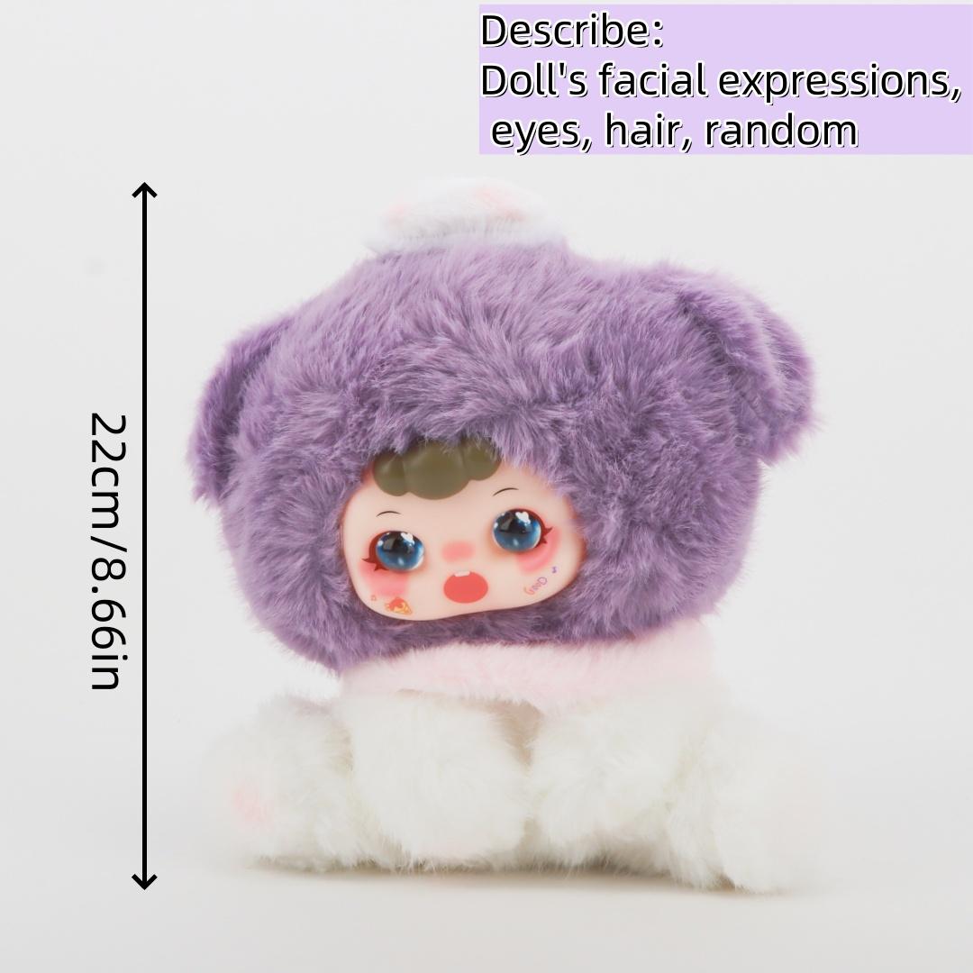 

22cm Cute Taro Pudding Plush Toy Vinyl Plush Hybrid Stuffed Dessert with Random Kawaii Faces Doll Gift for Kids&Dessert Lovers 22cm сливовый