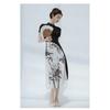 Sommer-Retro-chinesischer Stil verbessertes Cheongsam-Damenkleid mit schwarzer Tuschemalerei