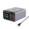 80W Multifunctional Fast Wireless Charger Station USB Type C LED Display Charging Adapter for Home Office Travel