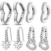 925 Silver Love Heart Hoop Earrings Women Zircon Circle Fine Jewelry Gift Accessories Simple Elegant Design