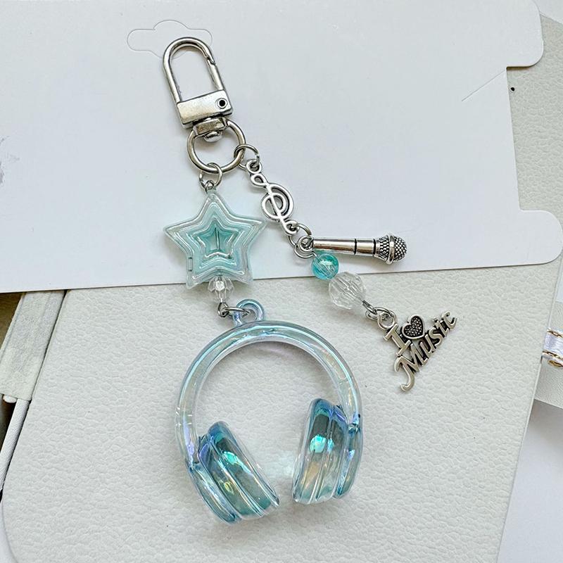 1PC Bag Charms Cute Ornament Y2K Bag Pendants DIY Accessories 3D Earphone Shape Candy Color Keychains Creative Multicolor
