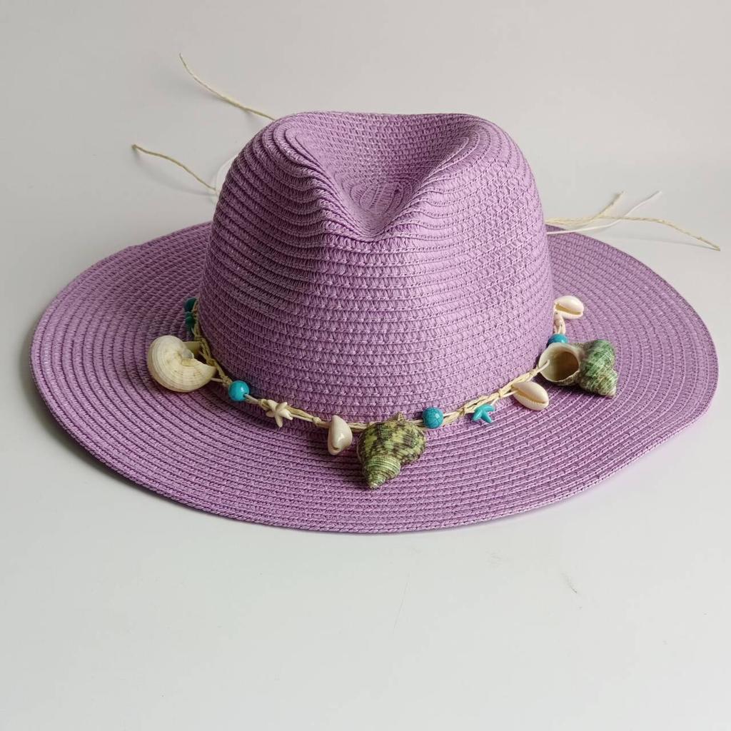 Summer Straw Hat Bohemian Shell Accessories Men and Women Straw Hat Sun Hat Candy Straw Hat Summer Hat  Chapeau