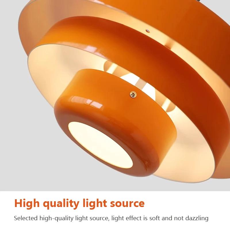 Nordic LED Pendant Light Macaron Carbon Steel Aluminum White Dark Green Orange Illuminations For Restaurant Living Rooms Fixture