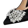 Super High Heels Xishi Velvet Mature Sexy High Heels Rhinestone Bow Thin Heel Waterproof Platform Women's Singles Shoes Elegant