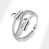 Lucky Diamond Spinning Knuckle Ring for Women Rotating Anti Stress Beads Anxiety Relief Fashion Luxury Zircon Gift