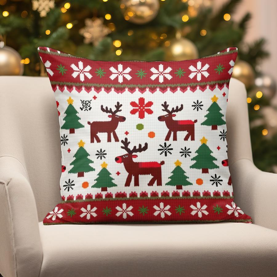 

Home Decor Christmas Pattern Square Pillow Suitable For Sofa Bedroom Car Pillow Cover Cushion Rectangular Back Cushion 16x16Inch