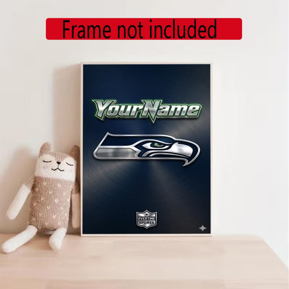 Seattle Seahawks Customize Your Name Diamond Painting Round Diamond Rhinestones Mosaic Diamond Embroidery Wall Paintings Rhinestones Gift Frameless