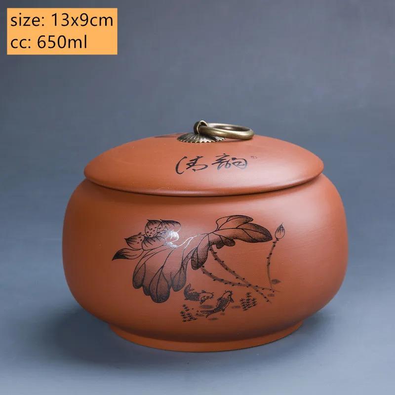 

Large Capacity Purple Clay Tea Tins Home Sealed Tea Storage Cans Tea Buckets Candy Coffee Moisture Proof Can Kitchen Storage Jar