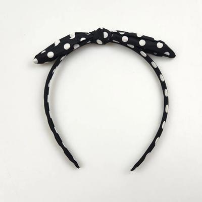 White Dot Ribbon Fashion Headband