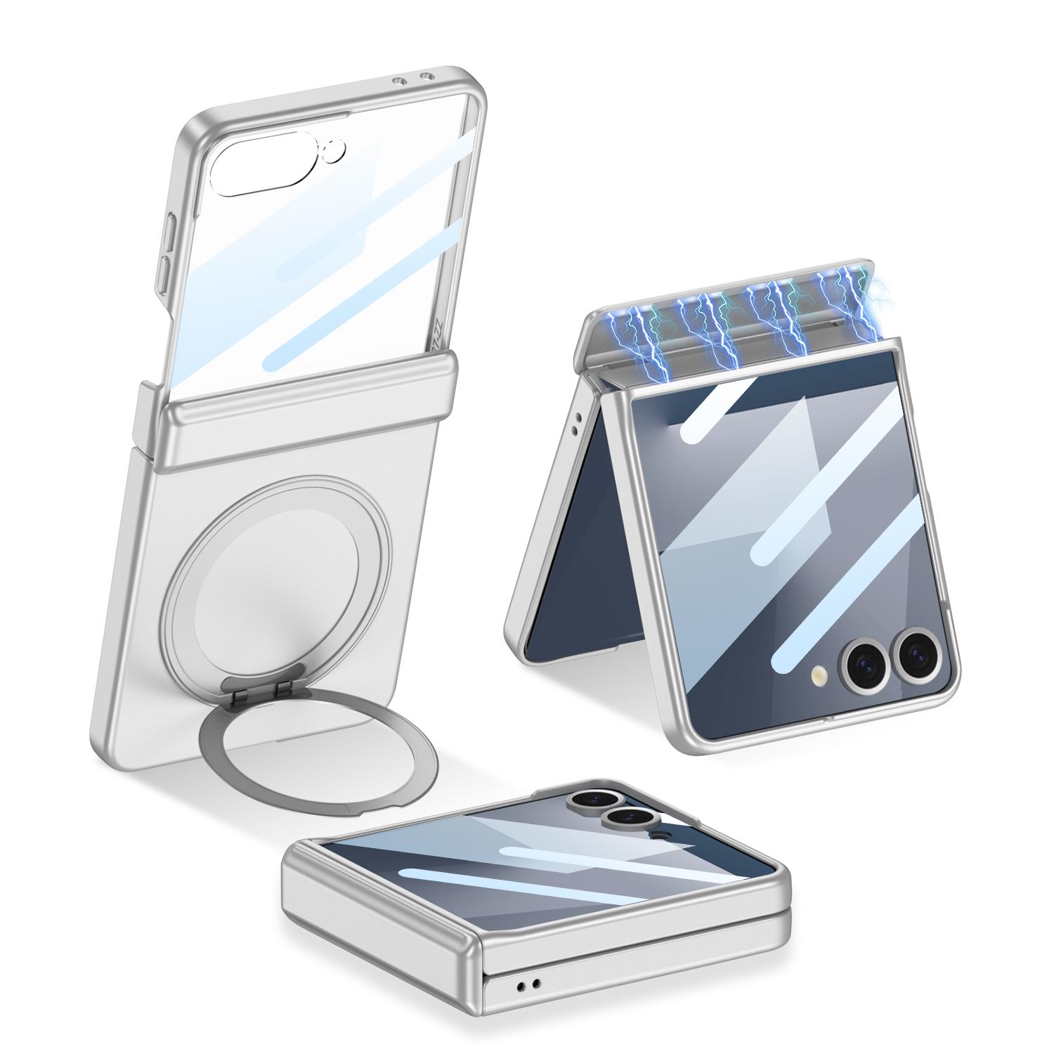 

Для Samsung Galaxy Z Flip 7 Магнитный шарнир Полная защита с поворотной подставкой Защитная пленка Чехол для складного телефона с защитой от падений For Galaxy Z Flip 7