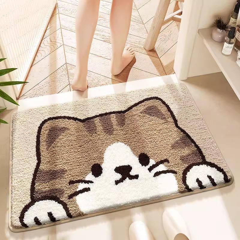 Floor Mat Bathroom Absorbent Toilet Door Step on Foot Mat Non-slip Mat Carpet Door Mat Foot Mat Bedroom Living Room Household