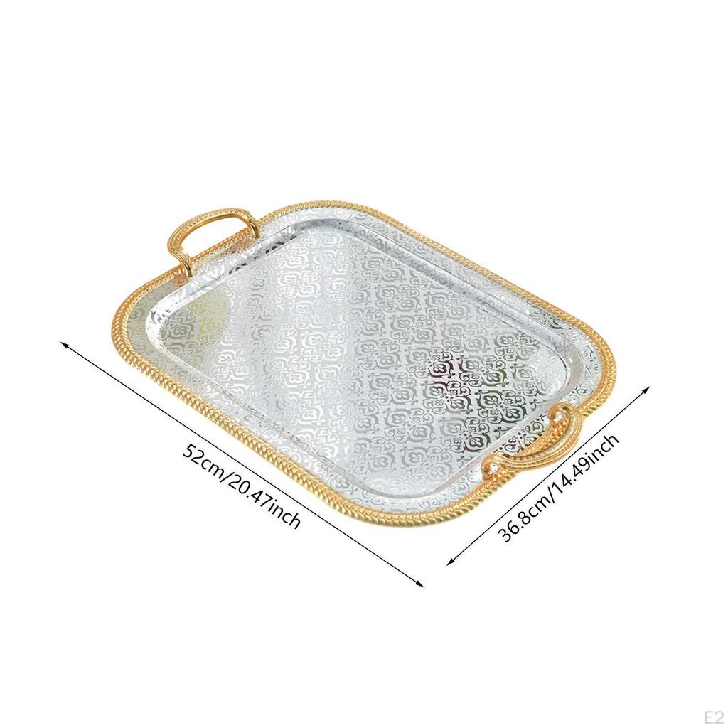 Serving Tray Decorative Iron Elegant Food Tea Cup Holder for Kitchen Bathroom Dresser