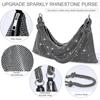 Sac à Main Strass Sac de Soirée Scintillant Argent Diamant Pochette Sacs à Main pour Femmes, Sac à Main Strass Bal de Promo Sac Hobo
