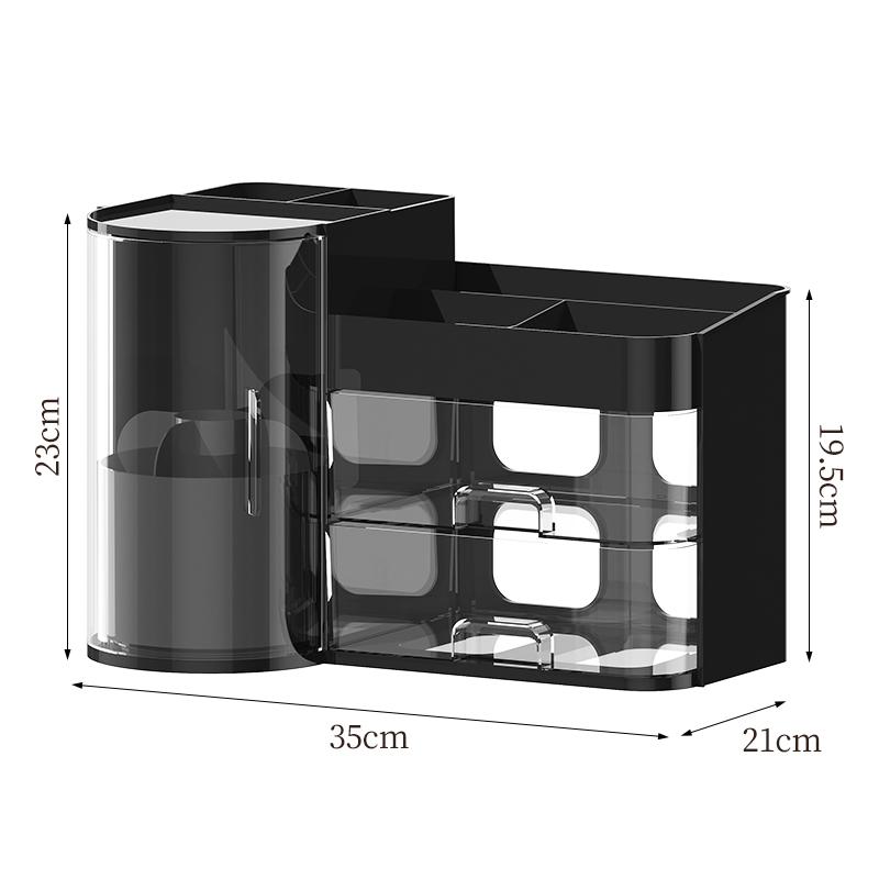 

Cosmetic Storage Box Desktop Dressing Table Large Capacity Skin Care Products Lipstick Lotion Drawer Type Dustproof Storage Rack чорний