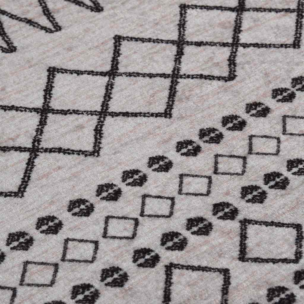 Washable Rug Black and White Ø120 cm