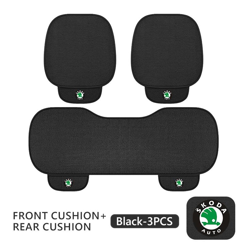 AES1 For Skoda Breathable Car Seat Cover Ice Silk Summer Car Seat Cushion Protector Kodiaq Fabia Kamiq Karoq Octavia 2 3 Rapid Scala
