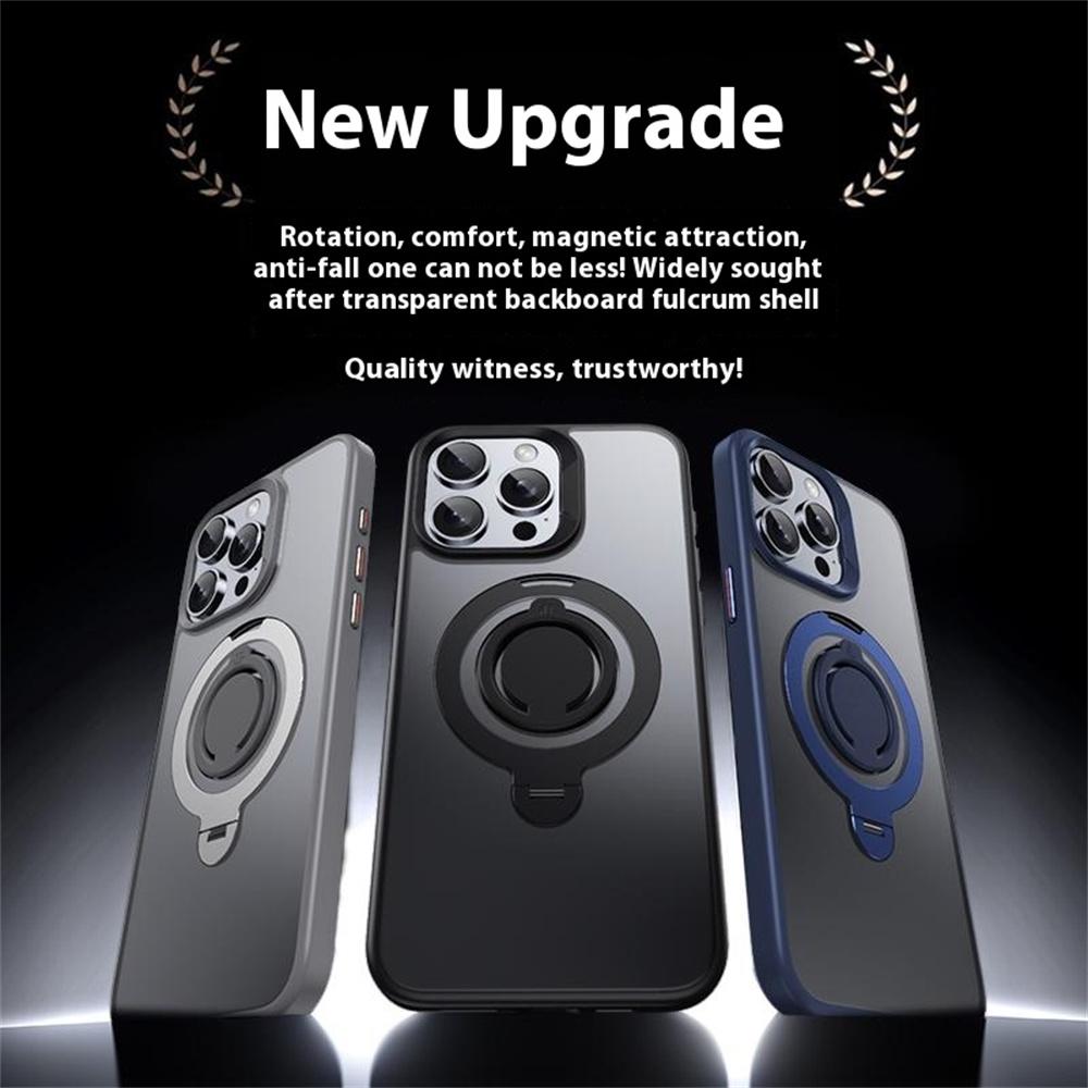 Für iPhone 13 Pro Max Hülle Kompatibel mit MagSafe Ständer Matte PC+TPU Handyhülle mit Silikonring