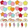 Colorful DIY Chenille Stickers: Stars, Hearts, Rainbow, Lightning & Flowers