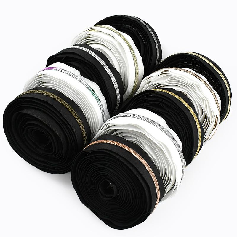 Meetee 3-10M 3# 5# Sewing Nylon Zippers Tapes Per Meter Bag Shoes Zipper Decorative Roll Coil Zip Repair Kit DIY Sew Accessories