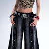 Studded Belt Skull Bone Skeleton Buckle Bling Bling Glitter Belt Hip Hop 110cm Black [Lamerry] Men's Women's