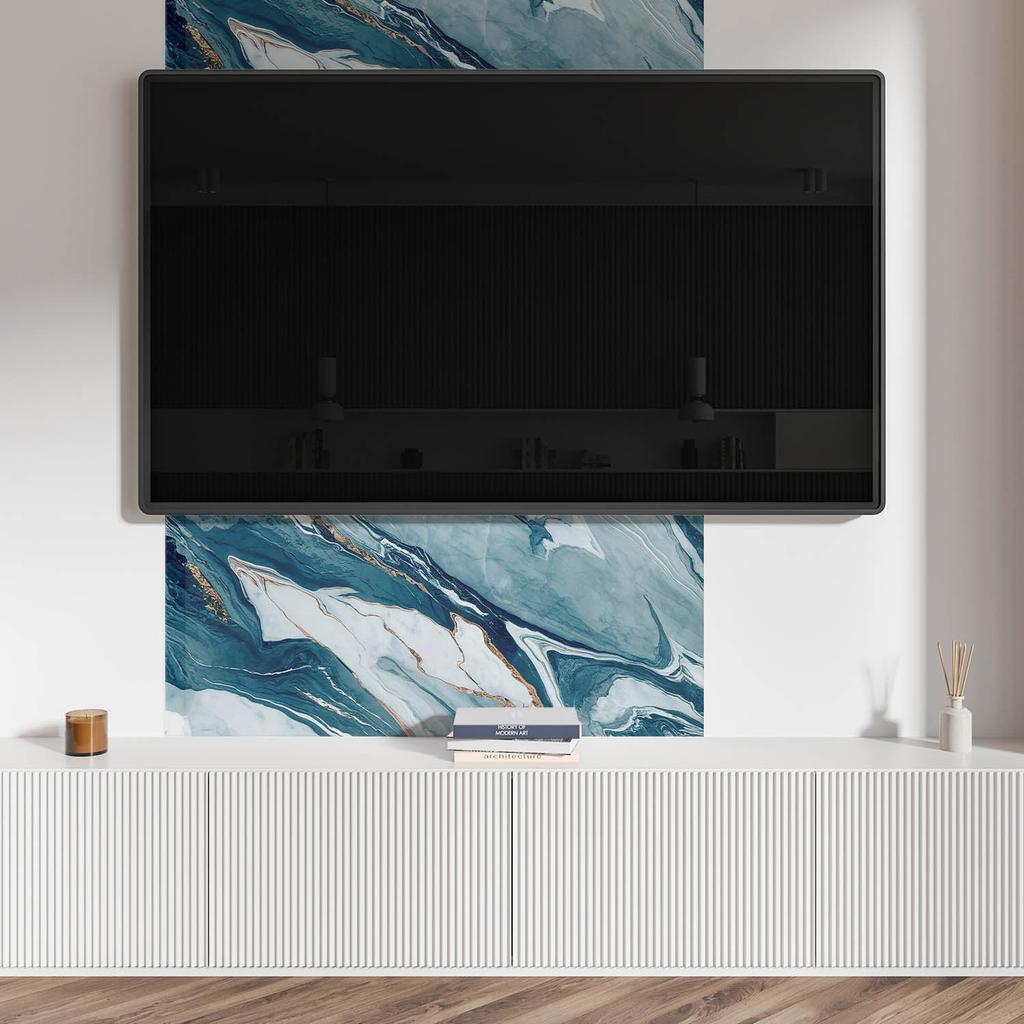 Panel Pcv Z Motywem Łatwa Dekoracja Do Jadalni 100X50 Cm Abstrakcyjne Fale W Ruchu