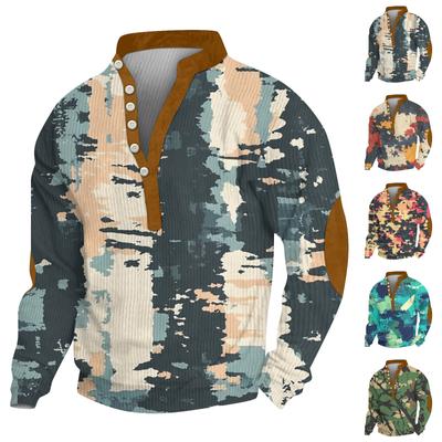 Abrigo de felpa cálido con estampado para hombre, suéter de forro polar, abrigo informal, suéter de bolsillo, abrigo de invierno