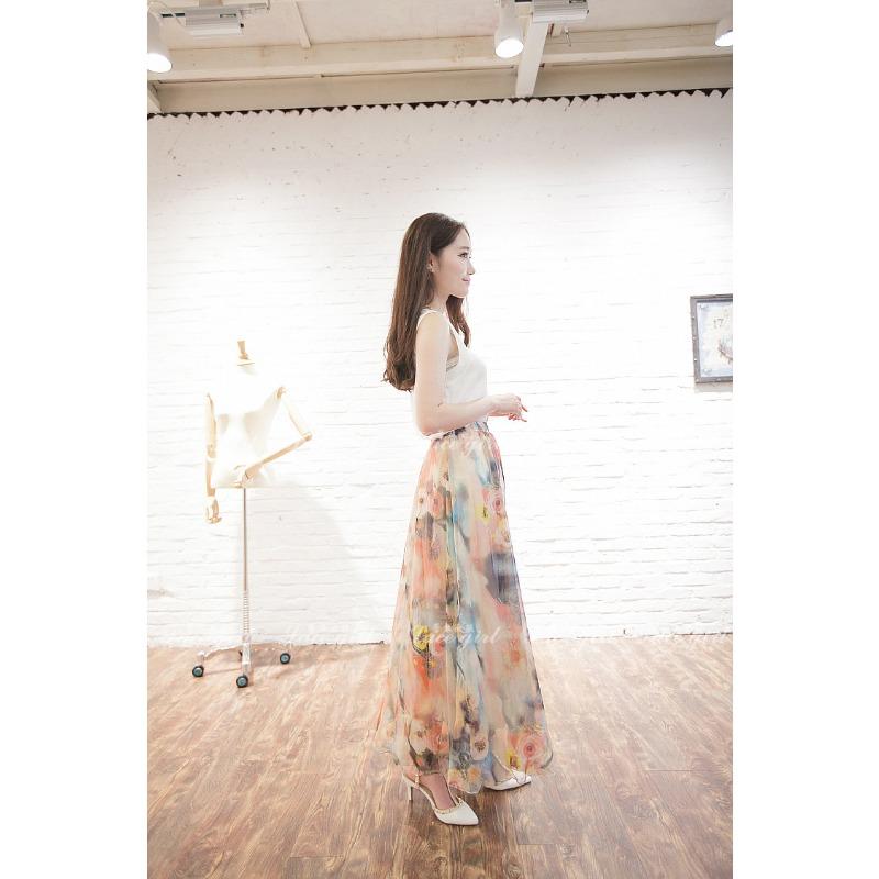 New Elegant Bohemian Maxi Skirt Printed Skirt