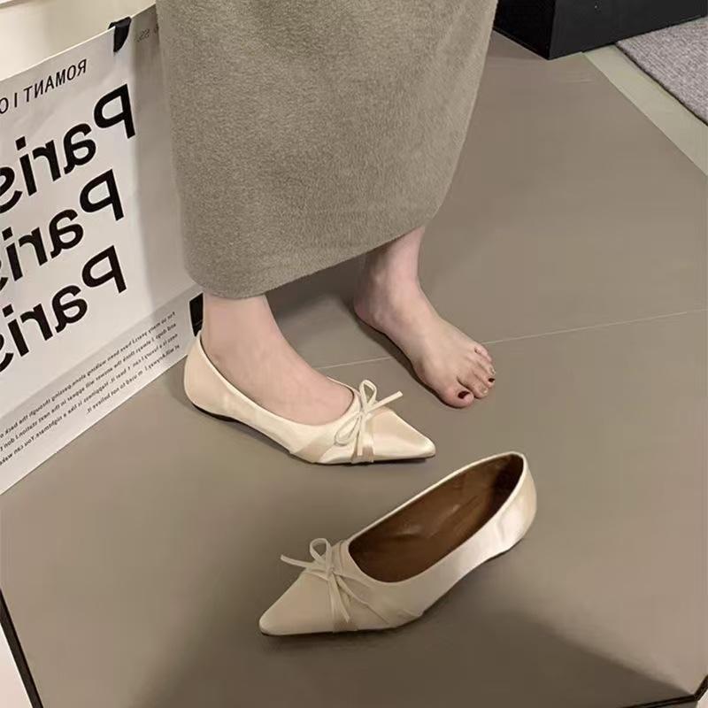 Casual gentle style, thin and heightened college style satin single shoes, women's autumn low-heeled elegant ladyshoes