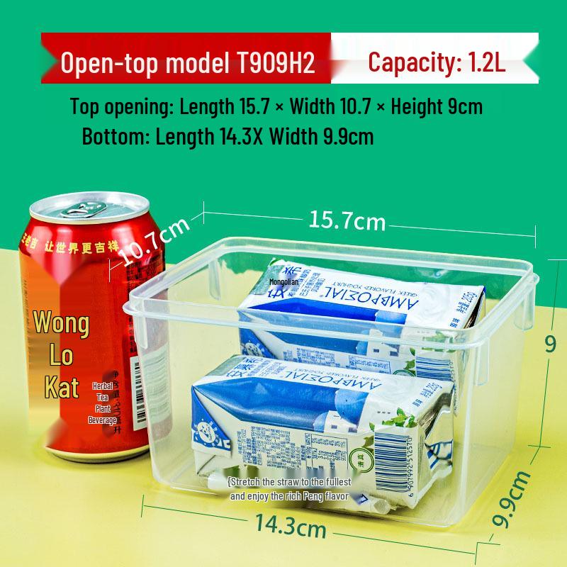 1.2L Tall Lidless Plastic Storage Box for Ingredients and Small Items - Transparent Fresh-Keeping Organizer